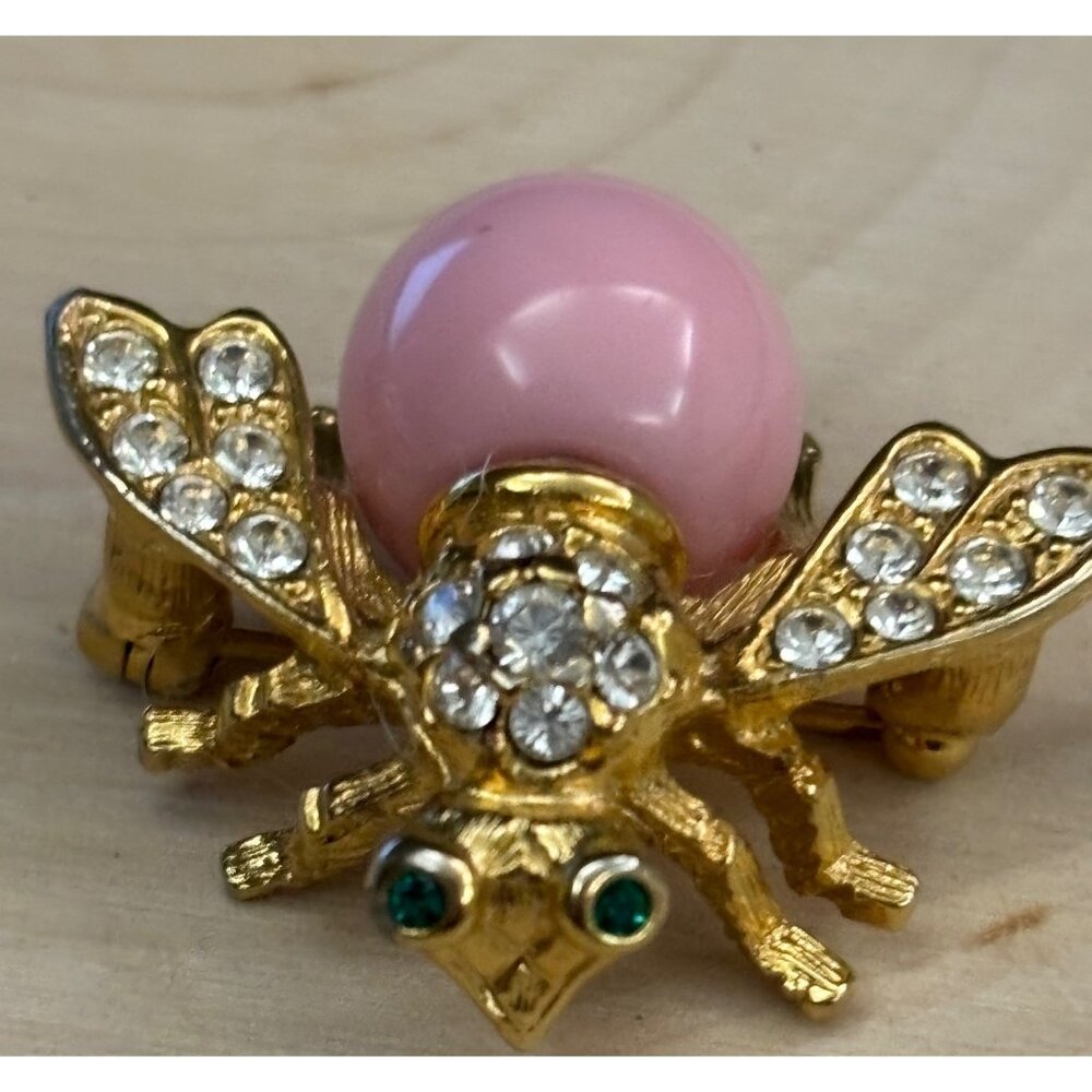 Joan Rivers XV Interchangeable Rhinestone Bee Brooch 19 Beads – One Pink Variant